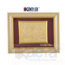 OkaeYa Gold Plated Laxmi Ganesh Frame (19.5 cm x 17.5 cm x 4.5 cm)